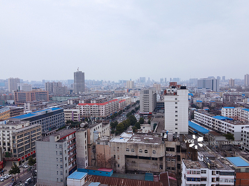 信阳 浉河区 地标 航拍素材 河南省 信阳市 城市 商业 风图片素材