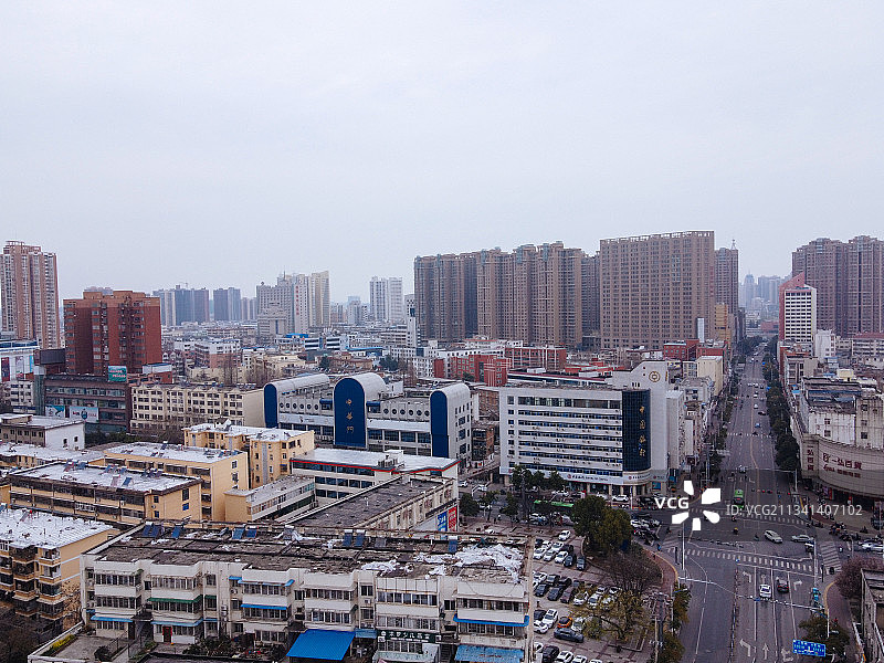 信阳 浉河区 地标 航拍素材 河南省 信阳市 城市 商业 风图片素材