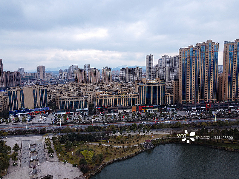 宜春 袁州区 地标 航拍素材 江西省 宜春市 城市 商业 风图片素材