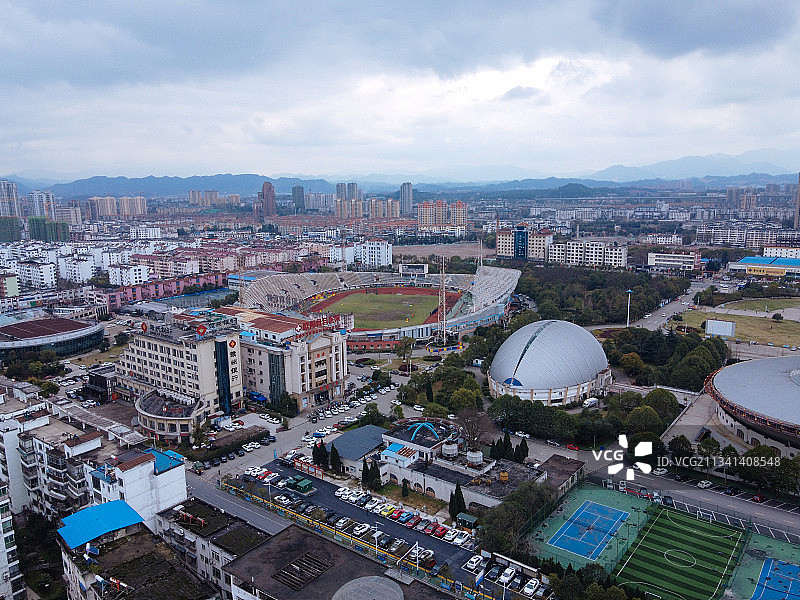 宜春 袁州区 地标 航拍素材 江西省 宜春市 城市 商业 风图片素材