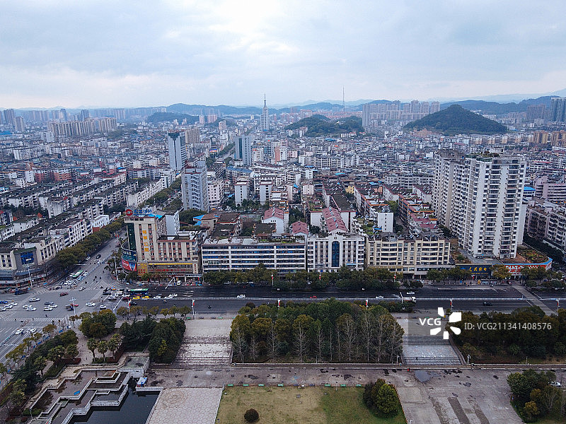 宜春 袁州区 地标 航拍素材 江西省 宜春市 城市 商业 风图片素材