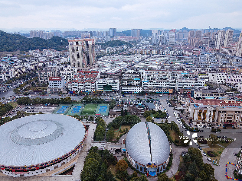 宜春 袁州区 地标 航拍素材 江西省 宜春市 城市 商业 风图片素材