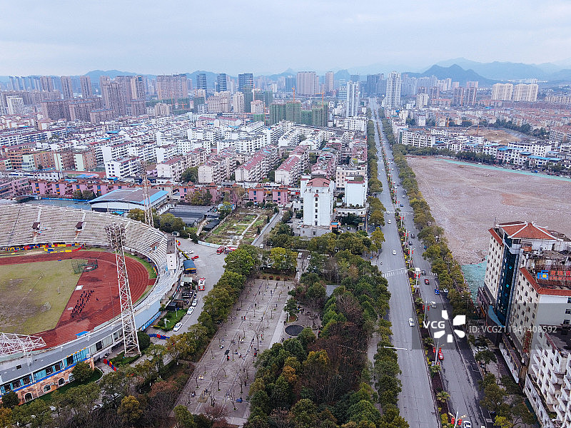 宜春 袁州区 地标 航拍素材 江西省 宜春市 城市 商业 风图片素材