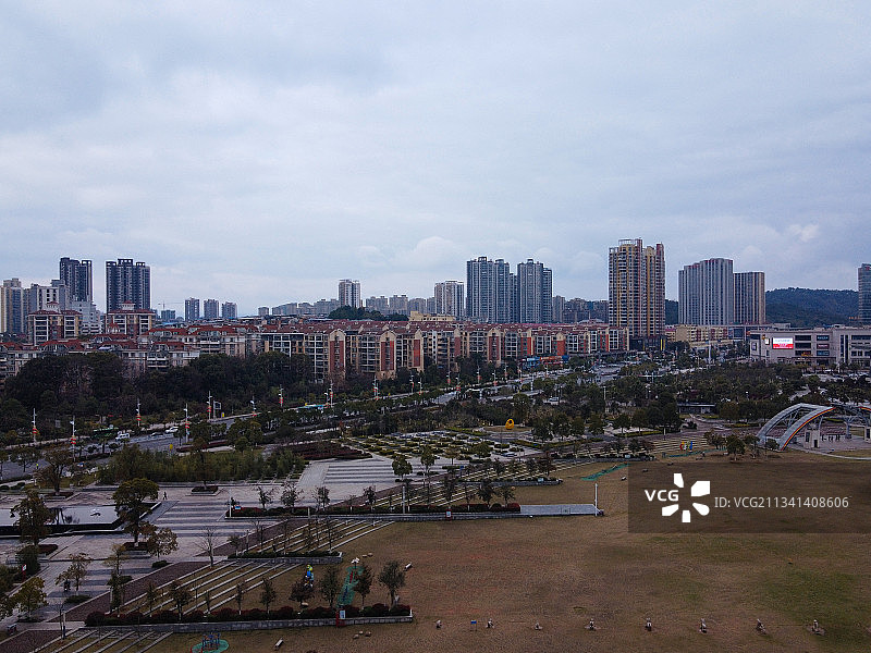 宜春 袁州区 地标 航拍素材 江西省 宜春市 城市 商业 风图片素材
