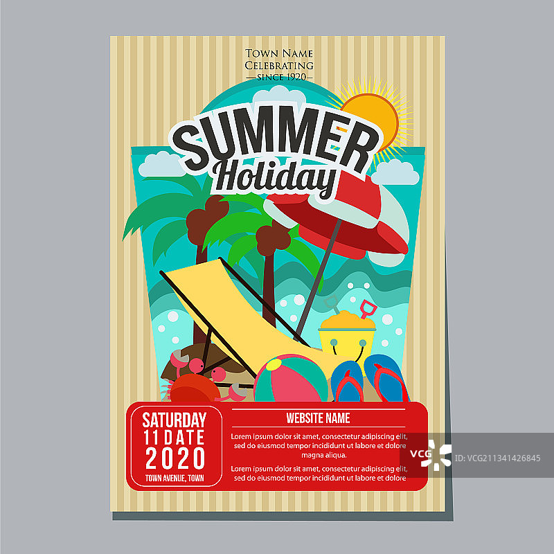 夏季假日海滩休闲海报模板图片素材