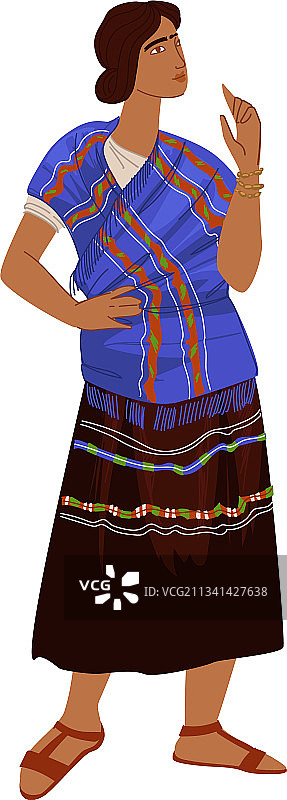 穿着传统服饰的玛雅文化女性图片素材