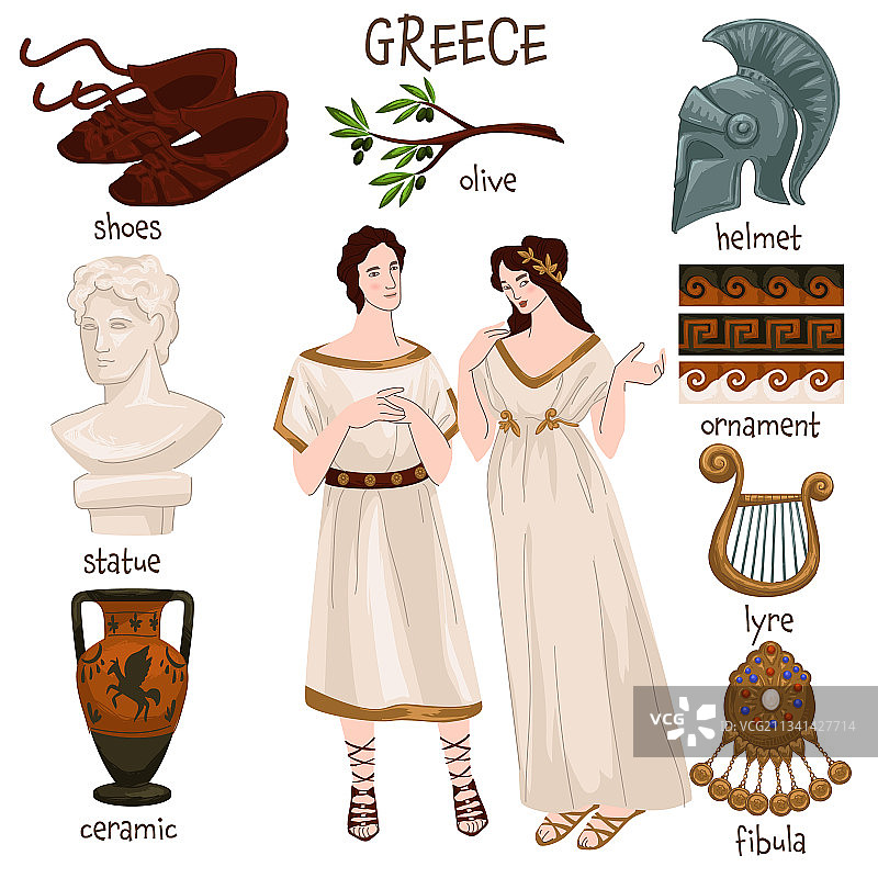 古希腊人物及个人物品图片素材