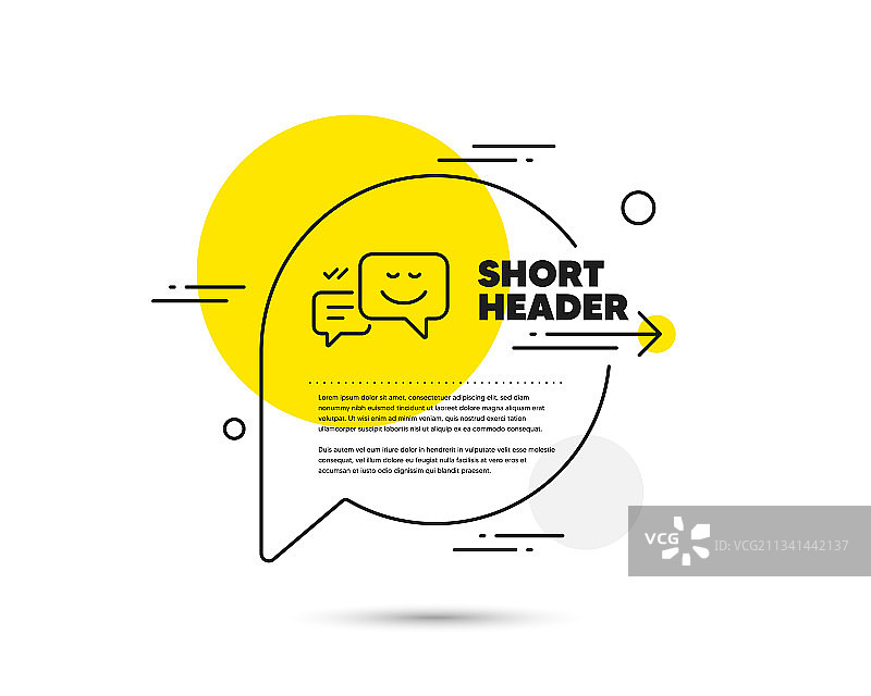 带有微笑线性图标的消息气泡图片素材