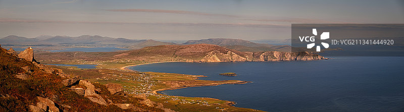 爱尔兰基尔海滩海山风光图片素材