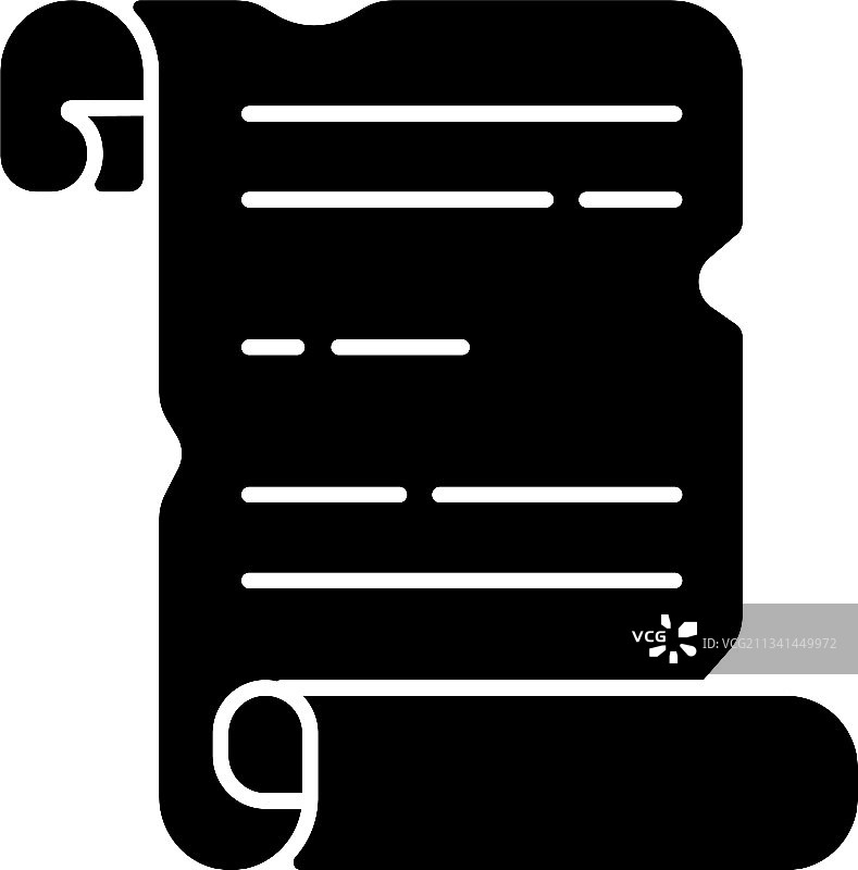 古代手稿黑色字形图标图片素材