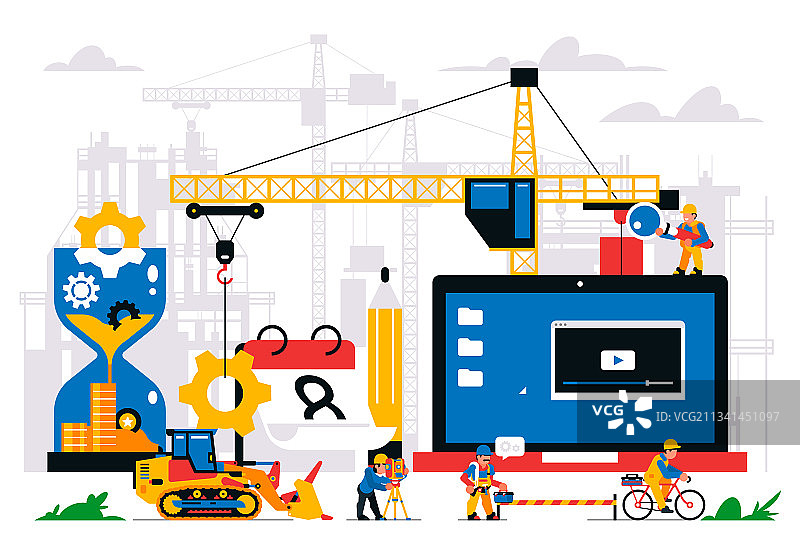 网站正在建设中错误页面图片素材