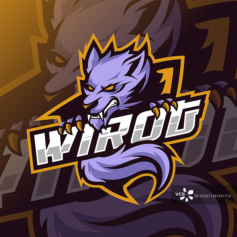 狼吉祥物Logo电竞图片素材