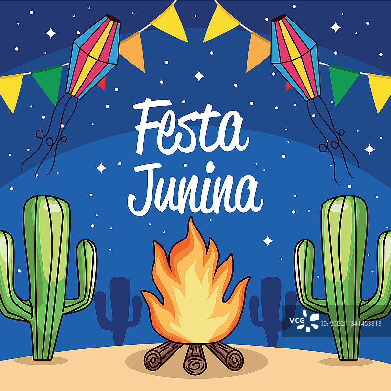 Festa Junina节夜景图片素材