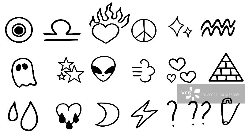 纹身元素涂鸦图片素材