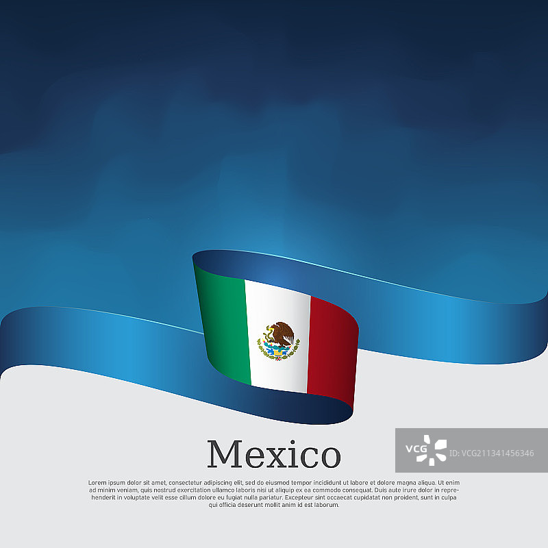 墨西哥国旗蓝白背景banner图片素材