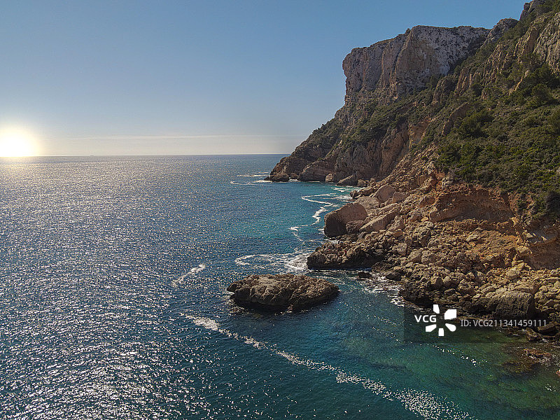 西班牙贝尼塔切利晴空海景图片素材