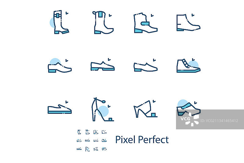 鞋子极简细线网页图标集图片素材