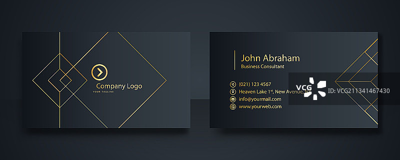 奢华黑色名片设计模板图片素材