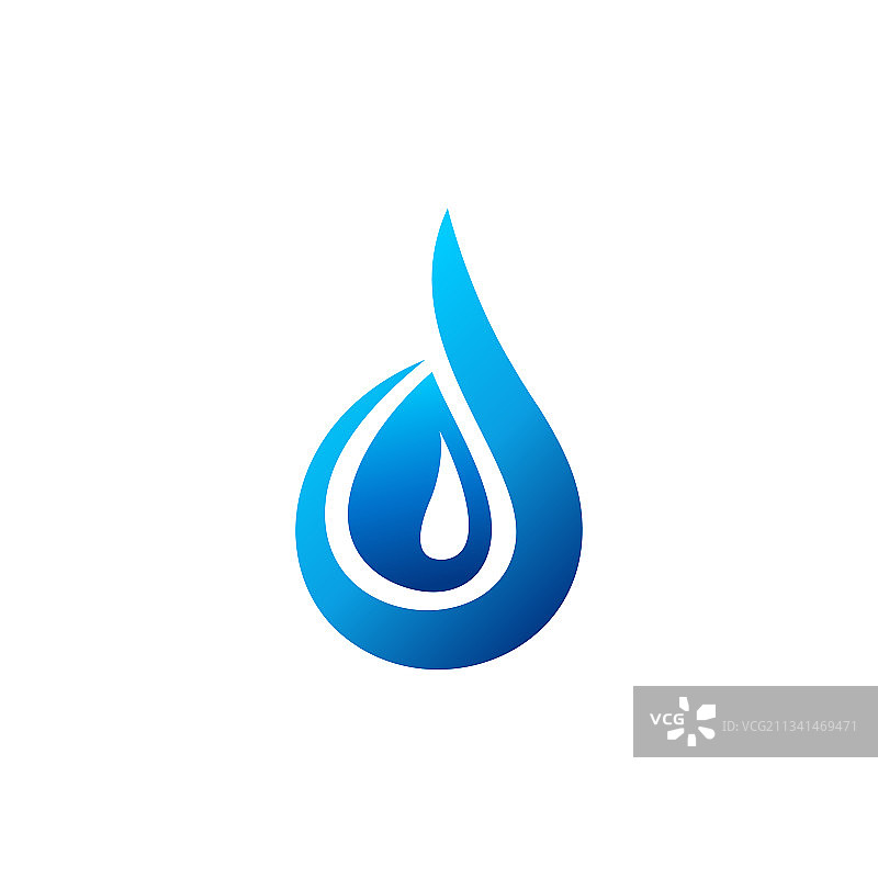 水滴logo，蓝色水滴D字母图片素材