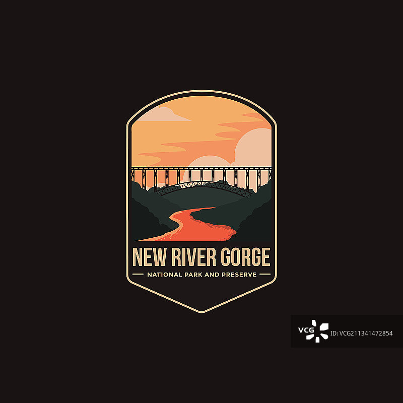 新河峡国家公园徽章布贴图片素材