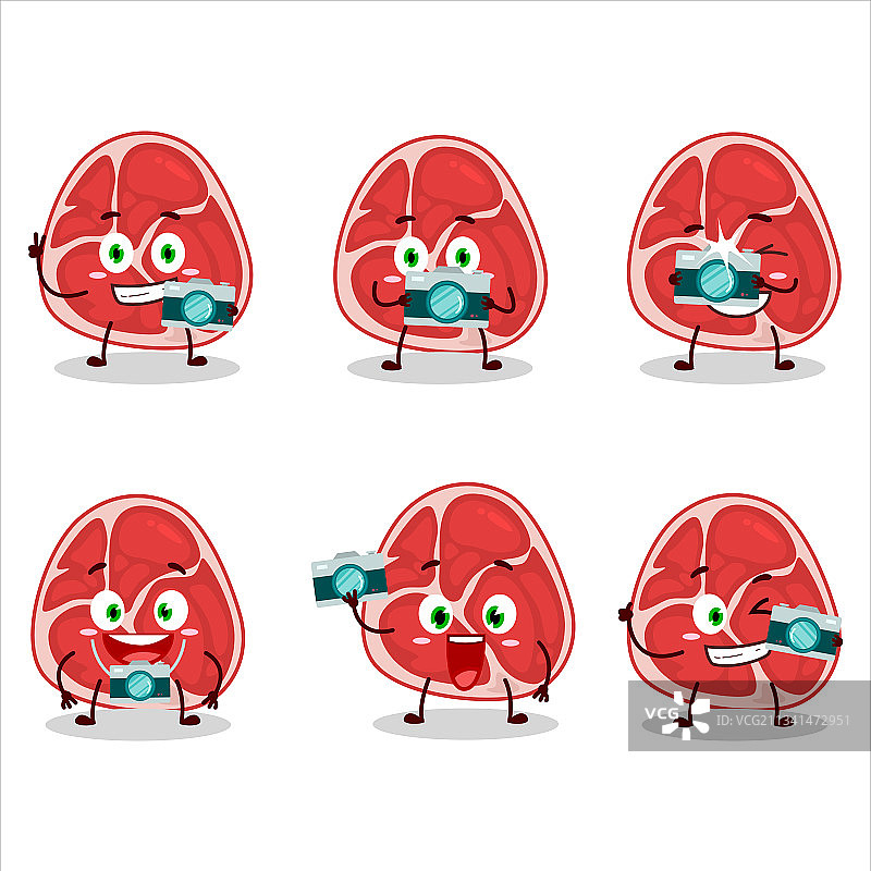 摄影师职业表情符号与火腿卡通图片素材