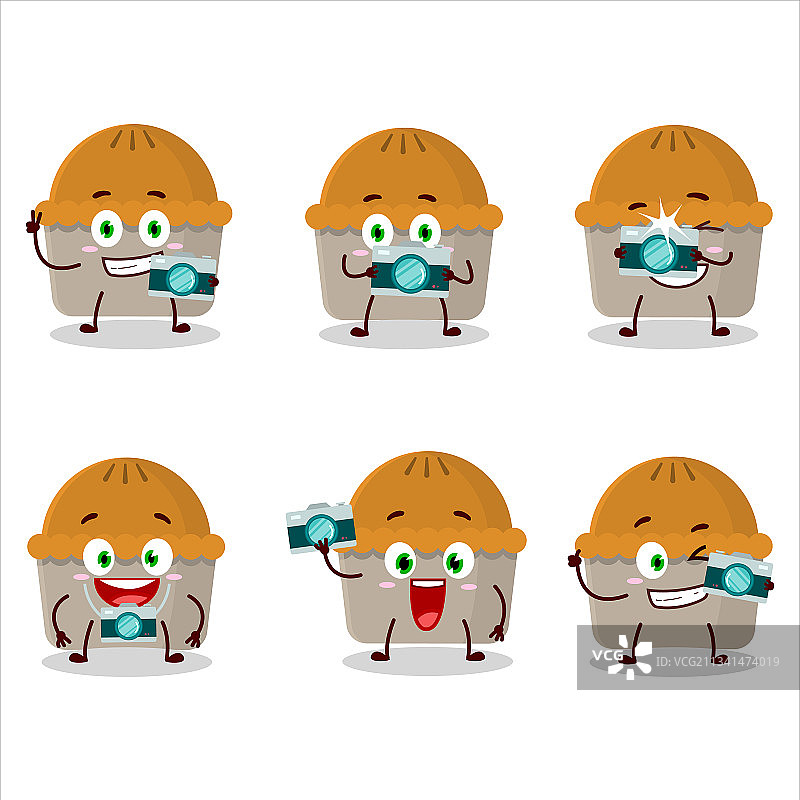 带有肉馅饼表情符号的摄影师职业图片素材