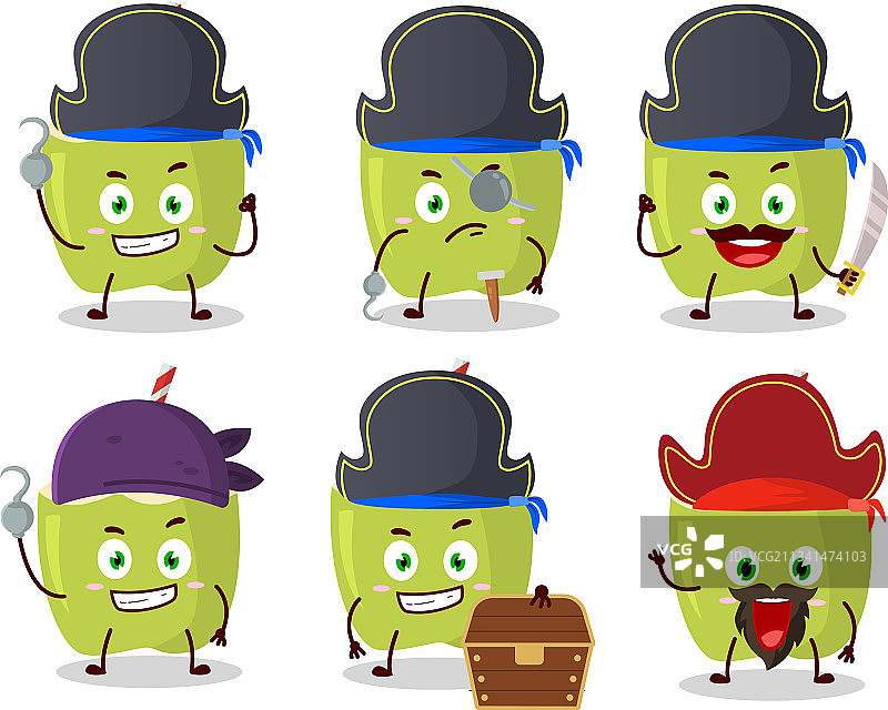 卡通角色：绿色椰子图片素材