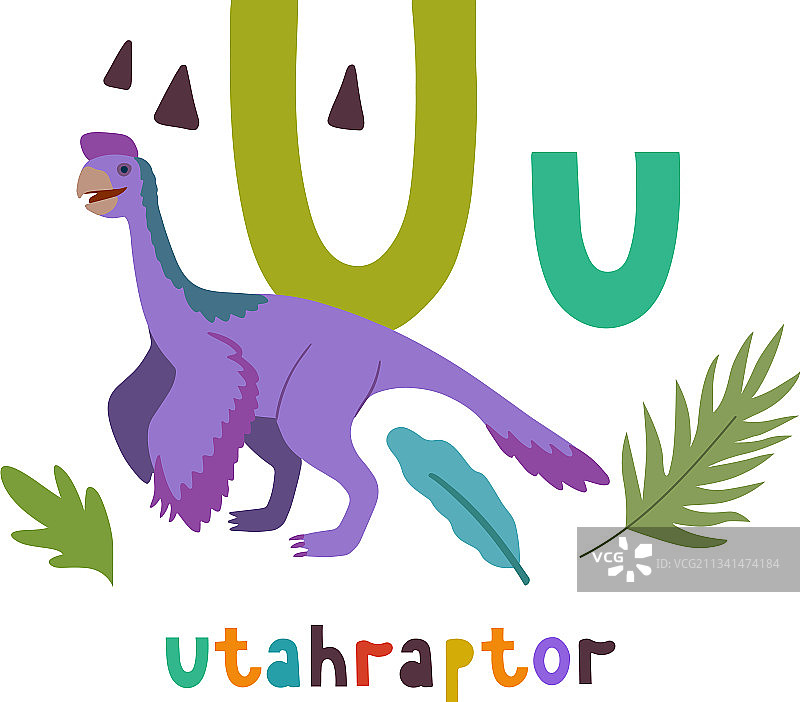 手绘可爱卡通犹他盗龙图片素材