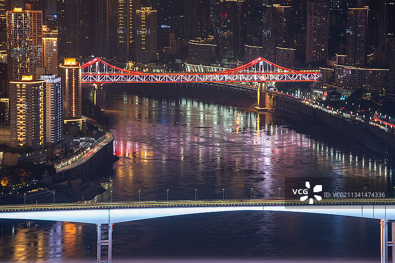 重庆曾家岩大桥夜景图片素材
