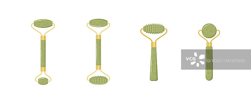 玉石面部滚轮刮痧按摩图片素材