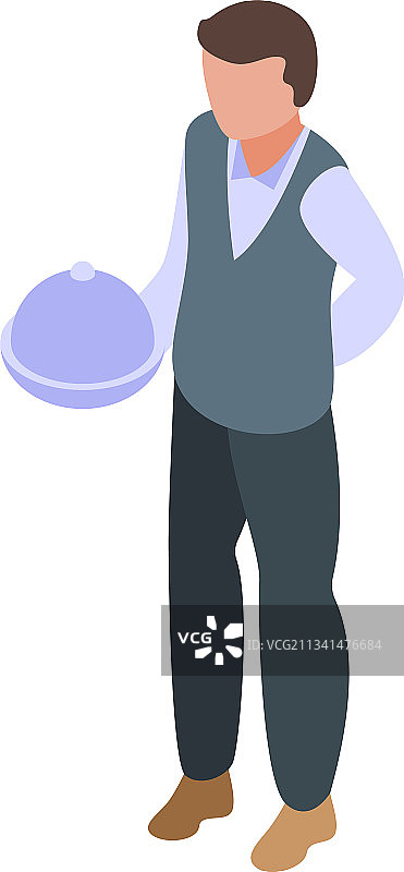 2.5D风格服务员图标图片素材