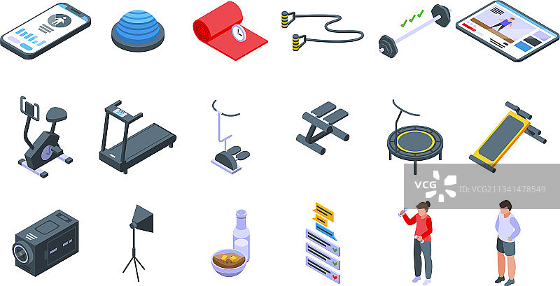 健身博客图标2.5D风格图片素材