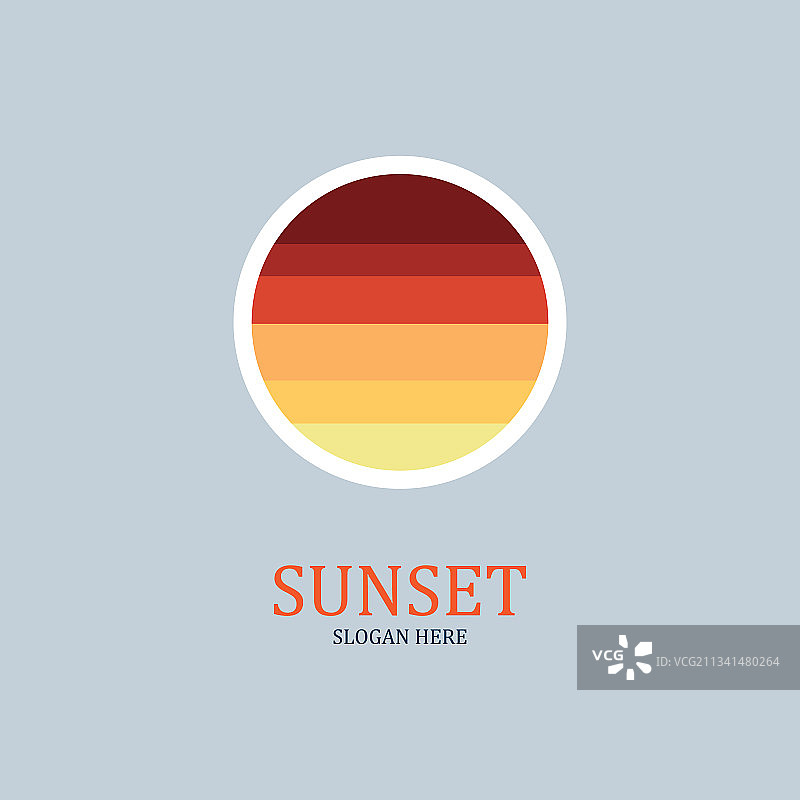 圆形日落标志图片素材