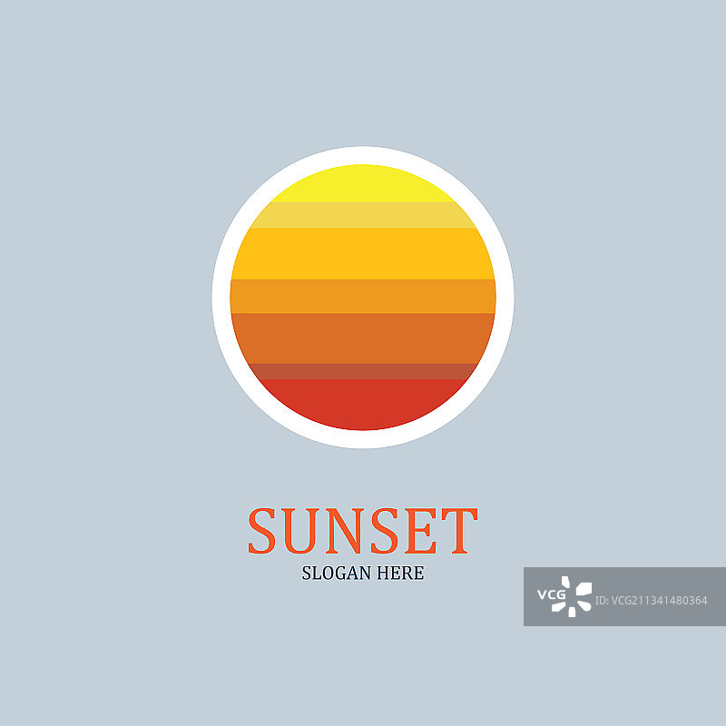 圆形日落标志图片素材