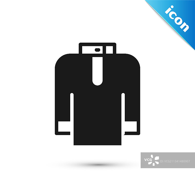 灰色衬衫库尔塔图标，白色背景图片素材