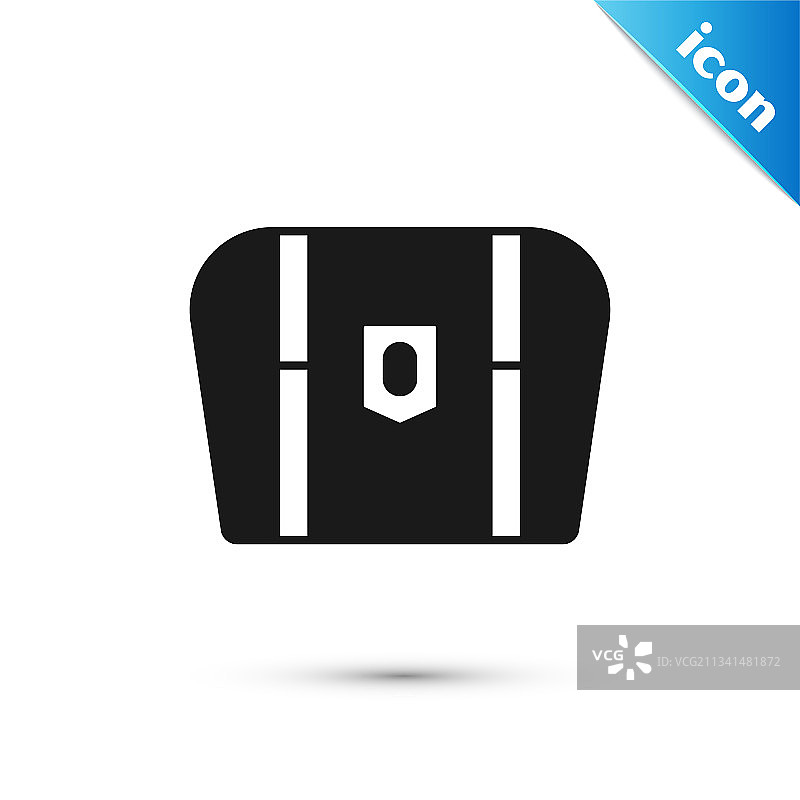 白色背景上的灰色古董宝箱图标图片素材