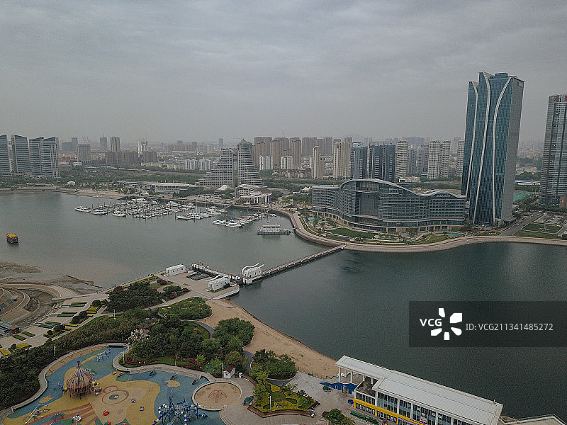 日照 东港区 地标 航拍素材 山东 日照市 城市 商业 风光图片素材