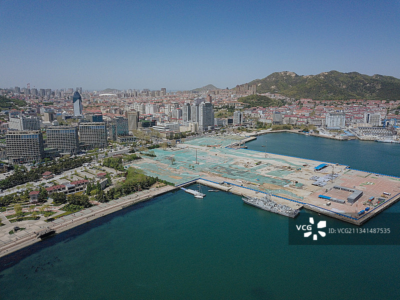 威海 环翠区 地标 航拍素材 山东 威海市 城市 商业 风光图片素材