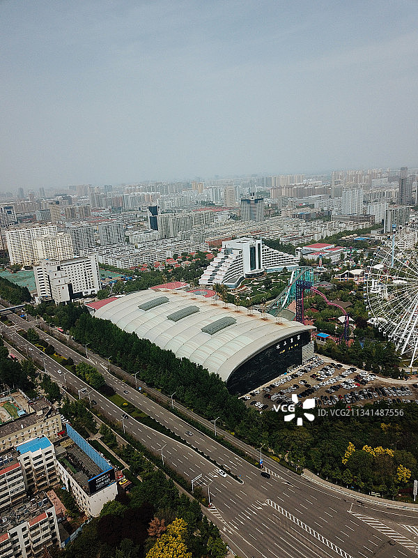 潍坊 奎文区 地标 航拍素材 山东 潍坊市 城市 商业 风光图片素材