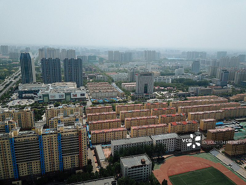 潍坊 奎文区 地标 航拍素材 山东 潍坊市 城市 商业 风光图片素材