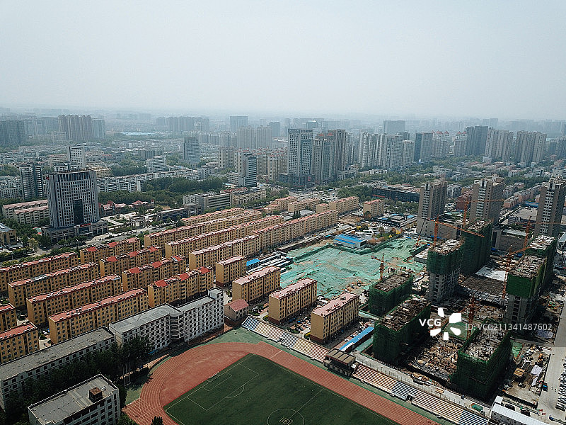 潍坊 奎文区 地标 航拍素材 山东 潍坊市 城市 商业 风光图片素材