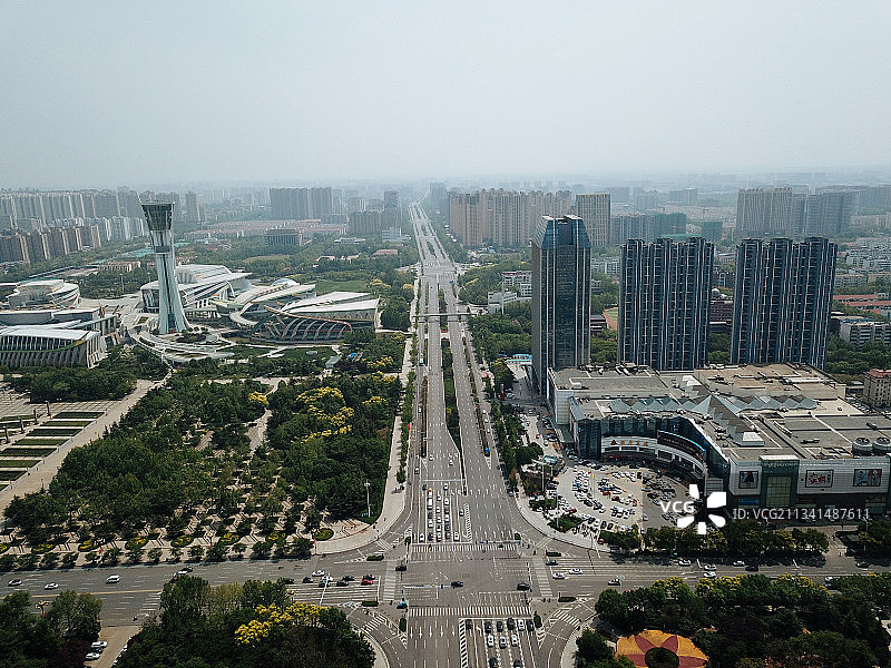 潍坊 奎文区 地标 航拍素材 山东 潍坊市 城市 商业 风光图片素材