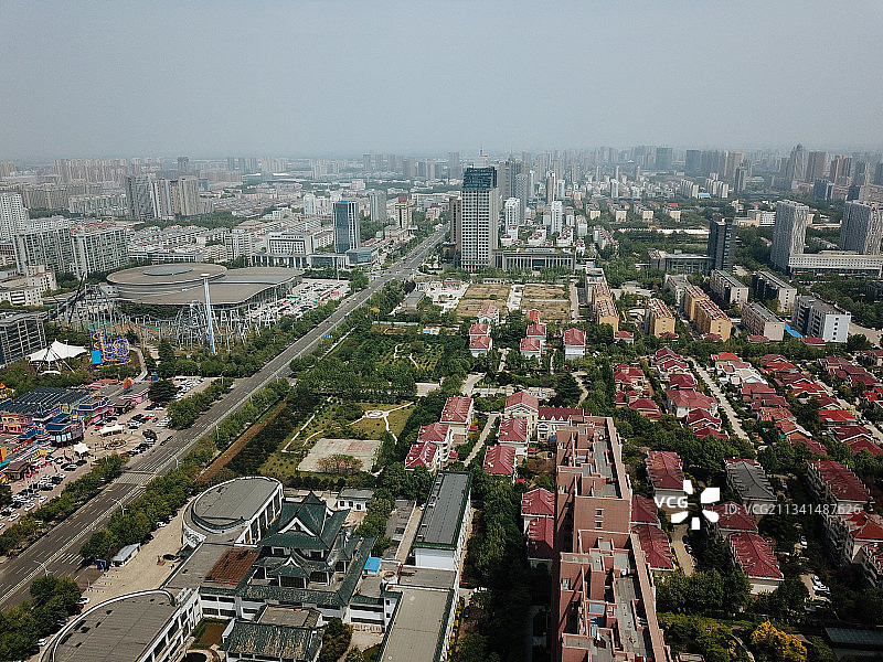 潍坊 奎文区 地标 航拍素材 山东 潍坊市 城市 商业 风光图片素材