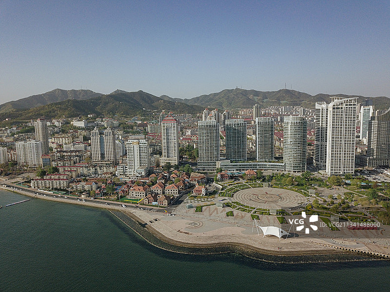 烟台 莱山区 地标 航拍素材 山东 烟台市 城市 商业 风光图片素材