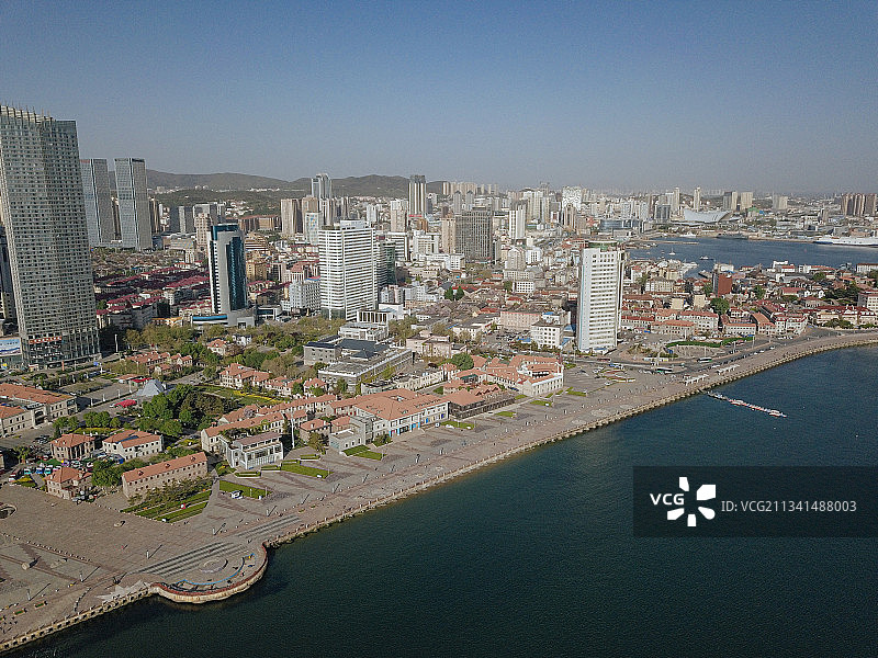 烟台 莱山区 地标 航拍素材 山东 烟台市 城市 商业 风光图片素材