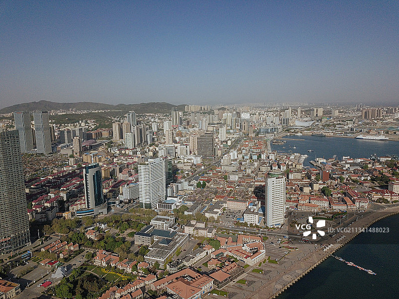 烟台 莱山区 地标 航拍素材 山东 烟台市 城市 商业 风光图片素材