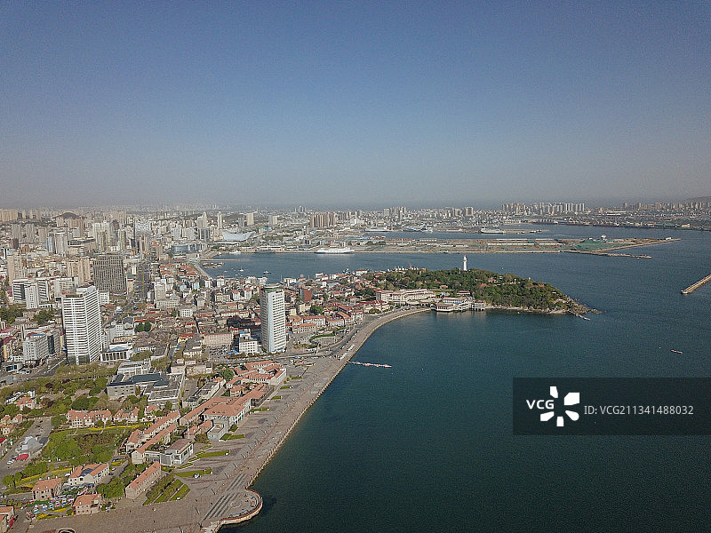 烟台 莱山区 地标 航拍素材 山东 烟台市 城市 商业 风光图片素材
