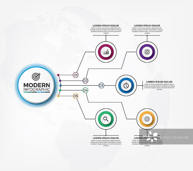 信息图形组织设计模板丰富多彩图片素材