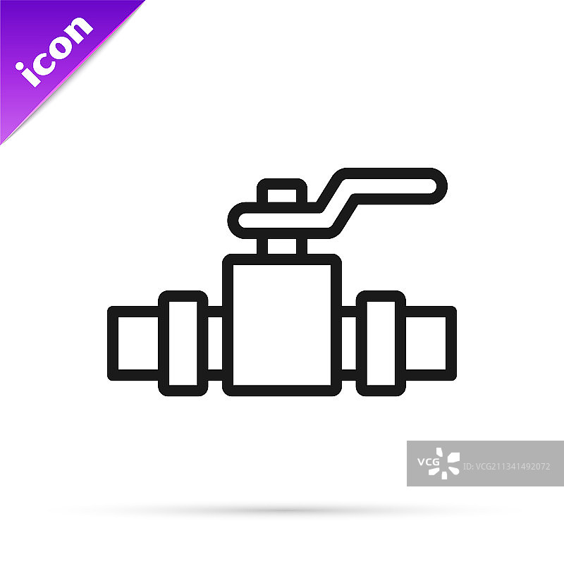 黑色线条工业金属管道和阀门图标图片素材