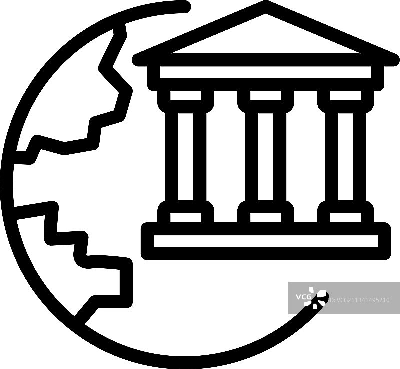 世界银行业图标轮廓样式图片素材